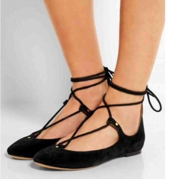 Chloe Shoes - CHLOE
Black Suede Lace Up Flats